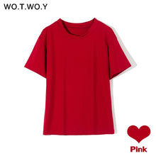 将图片加载到图库查看器,WOTWOY Summer Knitted Basic Solid T-shirt Women Casual Cotton Short Sleeve Tee-Shirts Female Tops Women 2020 New Fashion S-XL