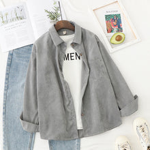 将图片加载到图库查看器，Corduroy Shirts Womens Tops And Blouses Long Sleeve Spring Ladies Solid Loose Boyfriend Style Shirt
