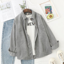 将图片加载到图库查看器，Corduroy Shirts Womens Tops And Blouses Long Sleeve Spring Ladies Solid Loose Boyfriend Style Shirt
